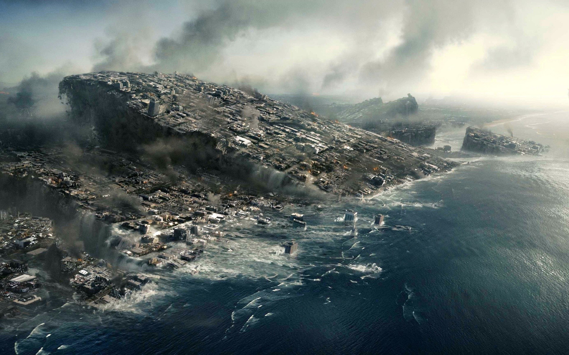 water, Ocean, Sea, Destruction, Science, Fiction, Post, Apocalyptic Wallpaper