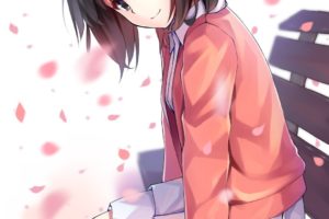 Kato Megumi, Saenai Heroine no Sodatekata, Short hair, Flower petals, Anime girls, Anime