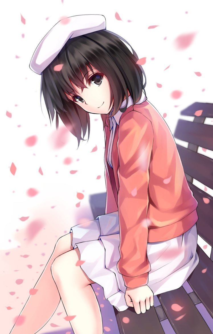 Kato Megumi, Saenai Heroine no Sodatekata, Short hair, Flower petals, Anime girls, Anime HD Wallpaper Desktop Background