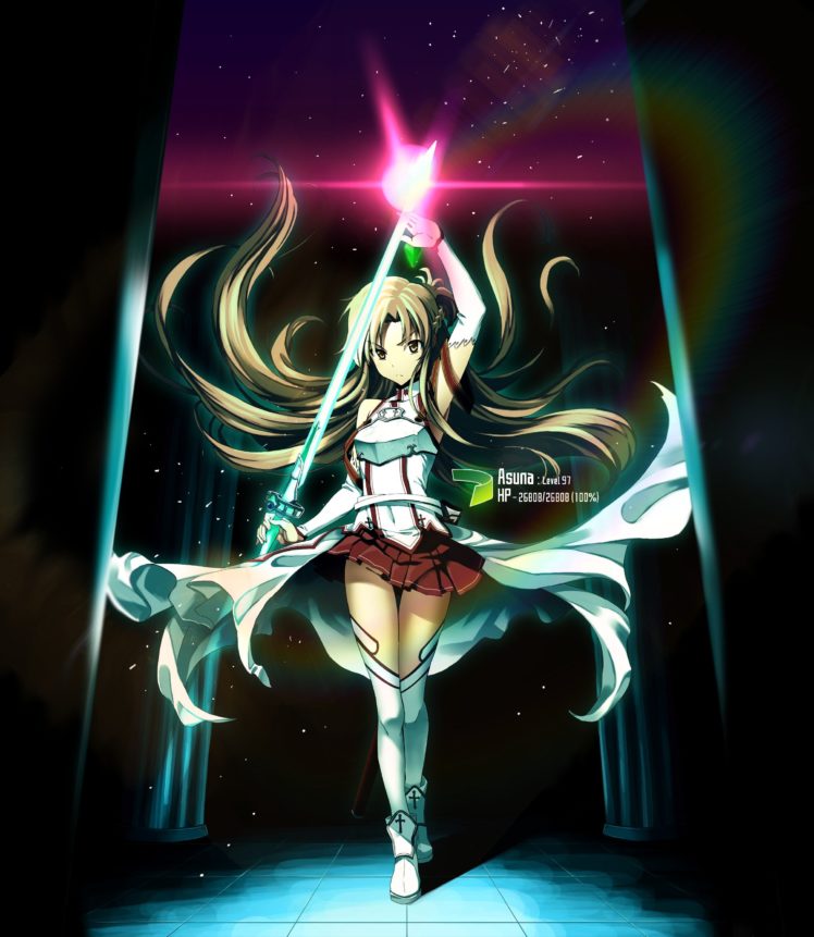 Sword Art Online, Yuuki Asuna, Anime, Anime girls, Rainbows HD Wallpaper Desktop Background