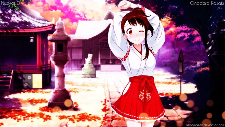 anime, Nisekoi, Miko, Onodera Kosaki, Anime girls HD Wallpaper Desktop Background
