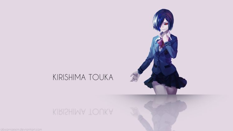 Tokyo Ghoul, Anime, Anime girls, Kirishima Touka, Short hair, Red eyes, School uniform HD Wallpaper Desktop Background