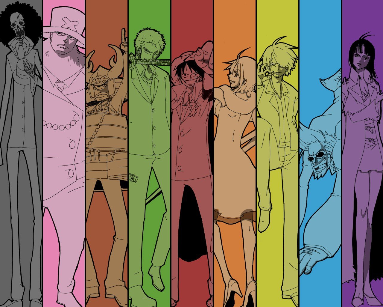 anime, Pirates, Panels, Monkey D. Luffy, One Piece, Brook, Tony Tony Chopper, Usopp, Roronoa Zoro, Nami, Sanji, Nico Robin Wallpaper