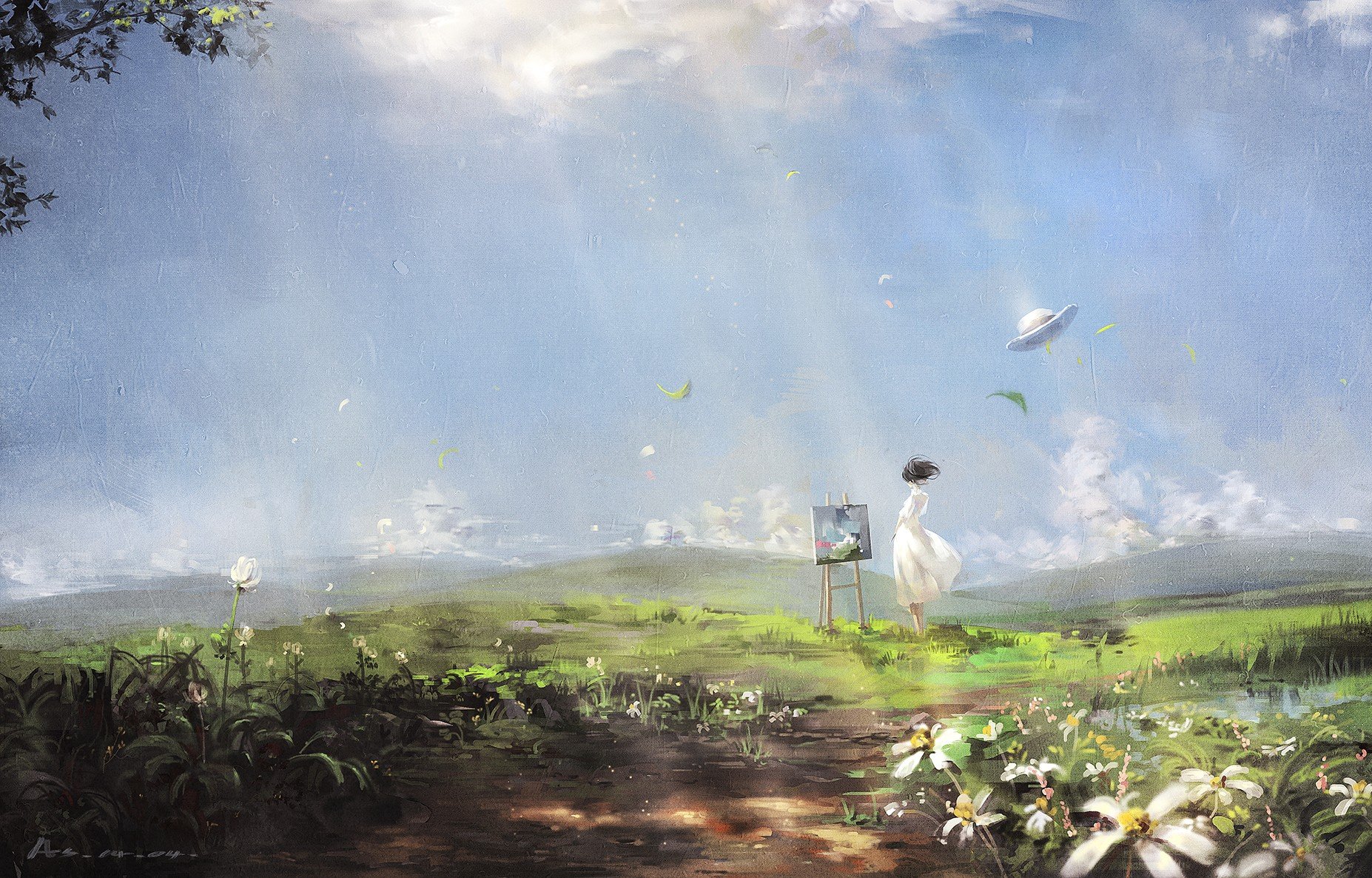 The Wind Rises, Studio Ghibli, Artwork, Flowers, Sunlight, Painting, Anime Wallpaper