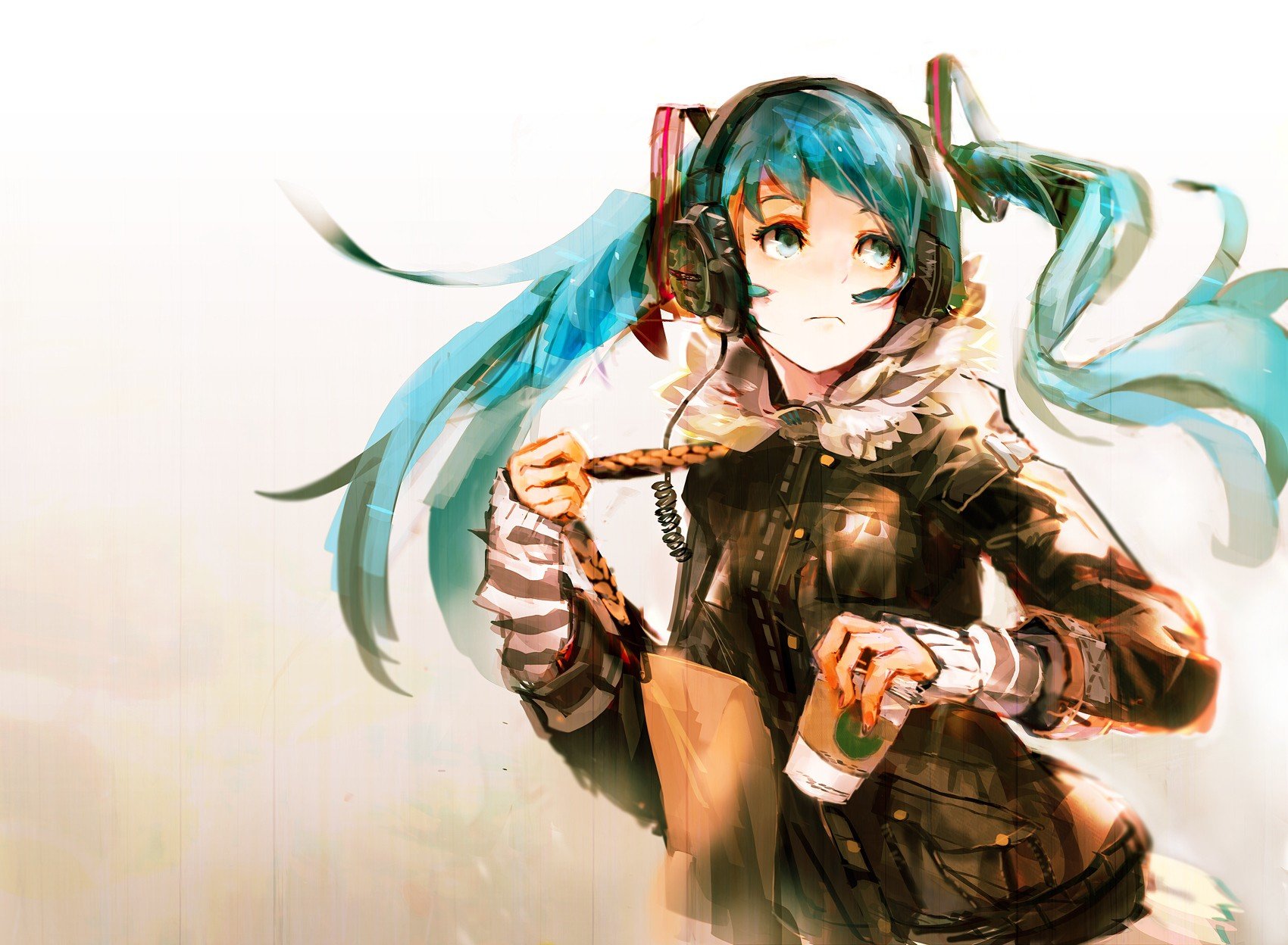 Vocaloid, Hatsune Miku, So bin, Twintails, Anime girls, Headphones Wallpaper