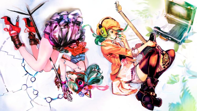 so bin, Anime girls, Vocaloid, Hatsune Miku, Megpoid Gumi HD Wallpaper Desktop Background