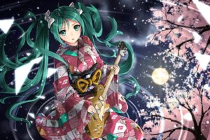 Vocaloid, Hatsune Miku, Traditional clothing, Twintails
