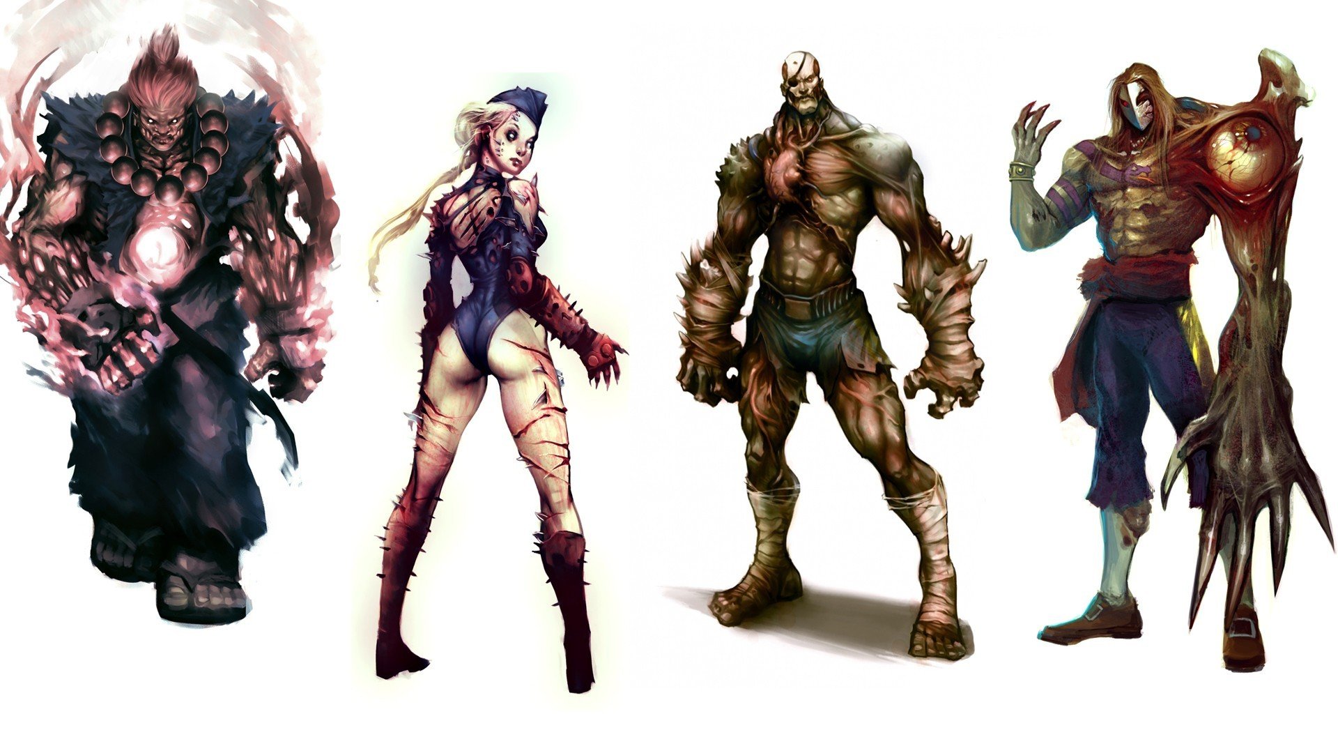Street Fighter, Cammy, Akuma, Vega, Sagat (Street Fighter), Zombies Wallpaper
