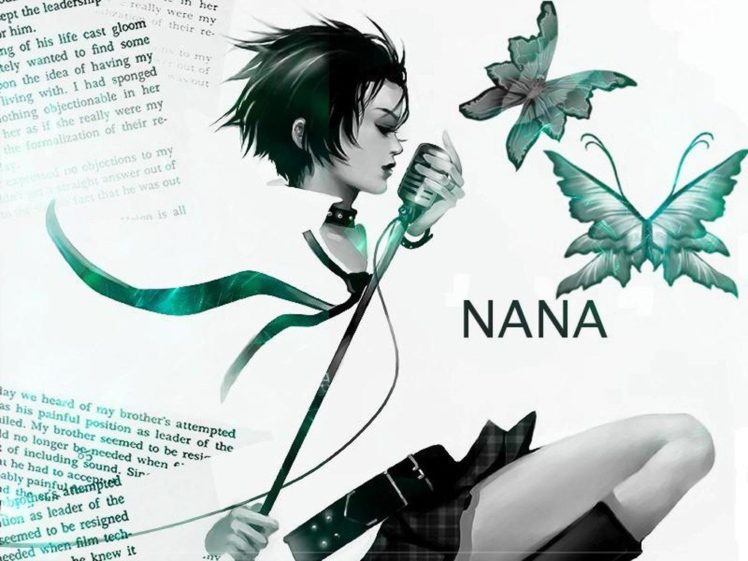 music, Nana, Butterfly, Writing HD Wallpaper Desktop Background