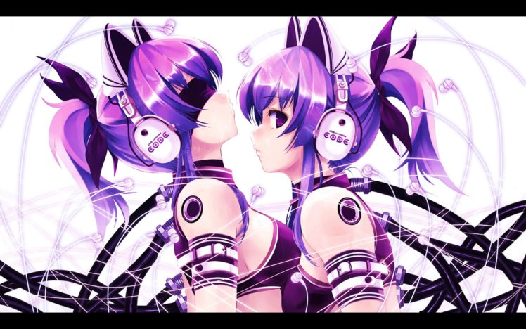 anime, Music, Misaki Kurehito, Original characters, Purple hair, Twins, Exit Tunes HD Wallpaper Desktop Background