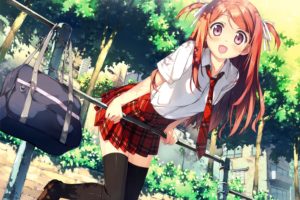 anime, Kantoku, Original characters, School uniform, Anime girls