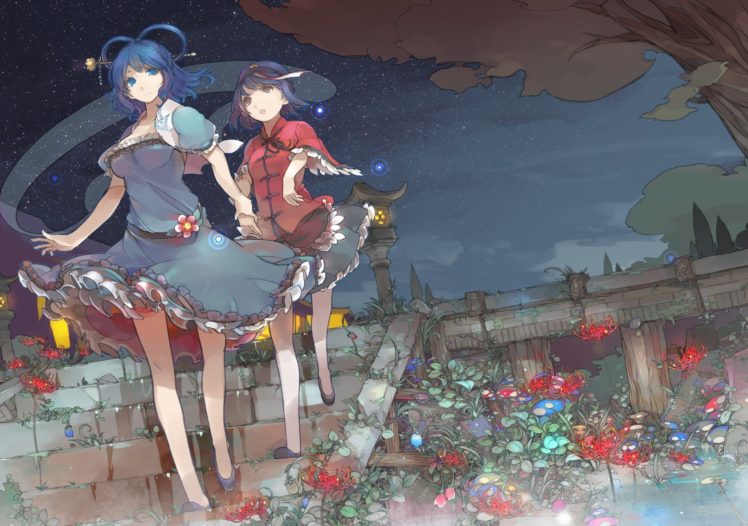 anime girls, Touhou, Miyako Yoshika, Kaku Seiga HD Wallpaper Desktop Background