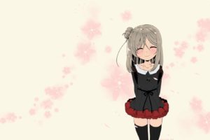 anime, Hanami, Long hair, Sangatsu Sanichi, Short skirt, Stockings, Cherry blossom
