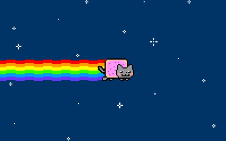 outer, Space, Cats, Rainbows, Nyan, Cat HD Wallpaper Desktop Background
