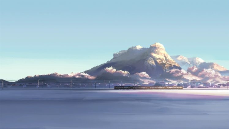 train, 5 Centimeters Per Second, Makoto Shinkai, Mountain, Snow HD Wallpaper Desktop Background