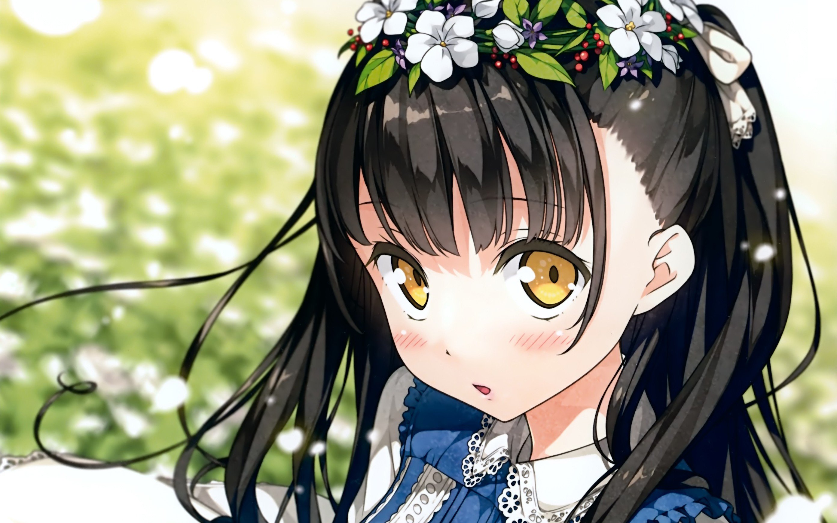 Nagisa (Kantoku), Anime girls, Kantoku, Yellow eyes, Black hair Wallpaper