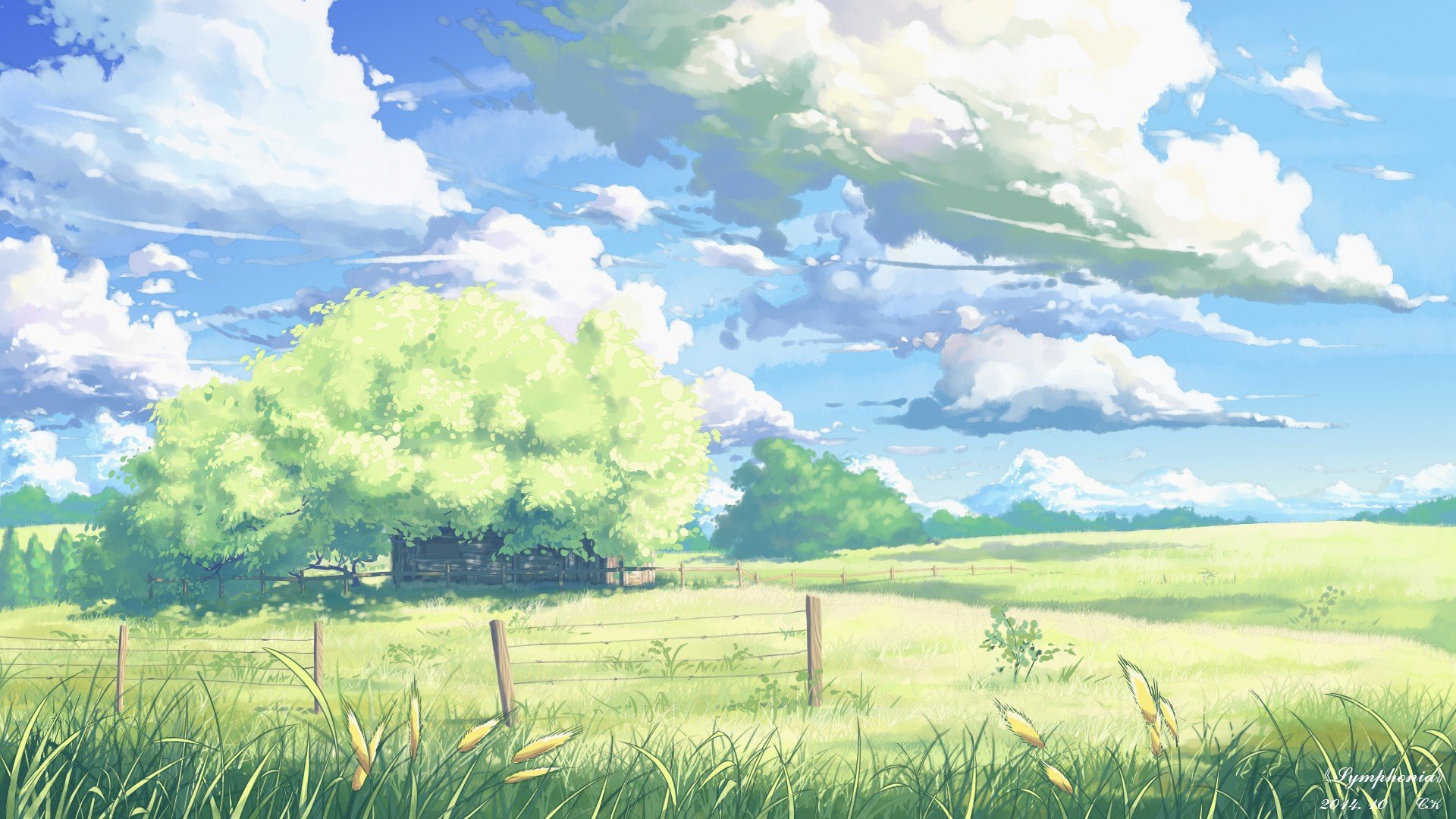fantasy art, Field, Clouds Wallpaper