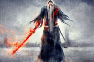 Bleach, Genryūsai Shigekuni Yamamoto, Rain, NanFe, Sword