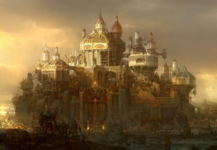 fantastic, World, Fantasy, Cities, Sci fi, Steampunk, Castle HD Wallpaper Desktop Background