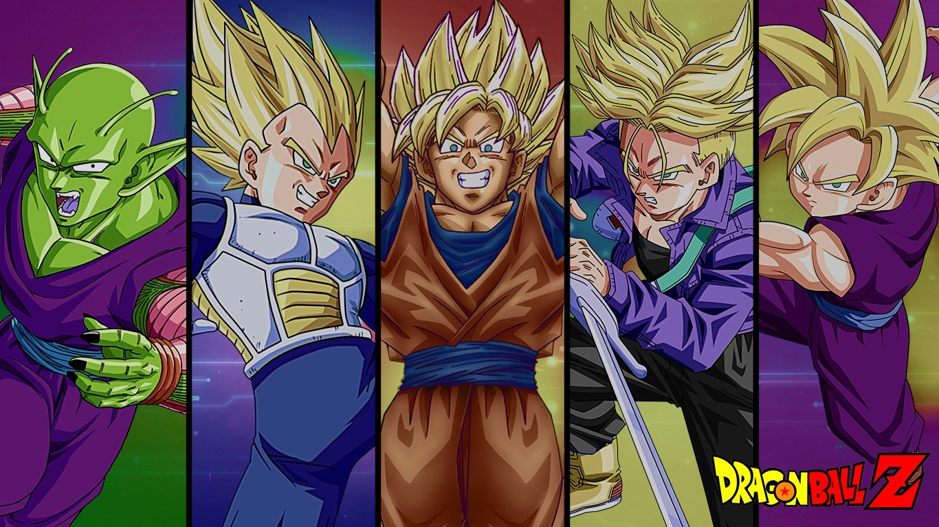 Dragon Ball, Son Goku, Gohan, Vegeta, Trunks (character), Piccolo, Super Saiyan Wallpaper