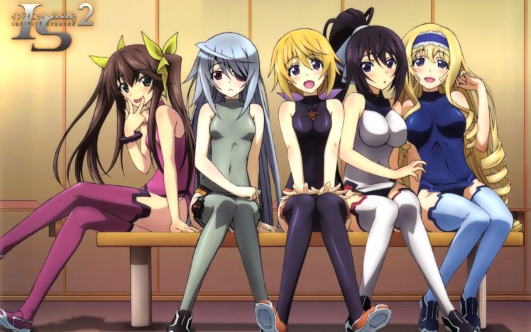 anime girls, Infinite Stratos, Shinonono Houki, Dunois Charlotte, Huang Lingyin, Bodewig Laura HD Wallpaper Desktop Background