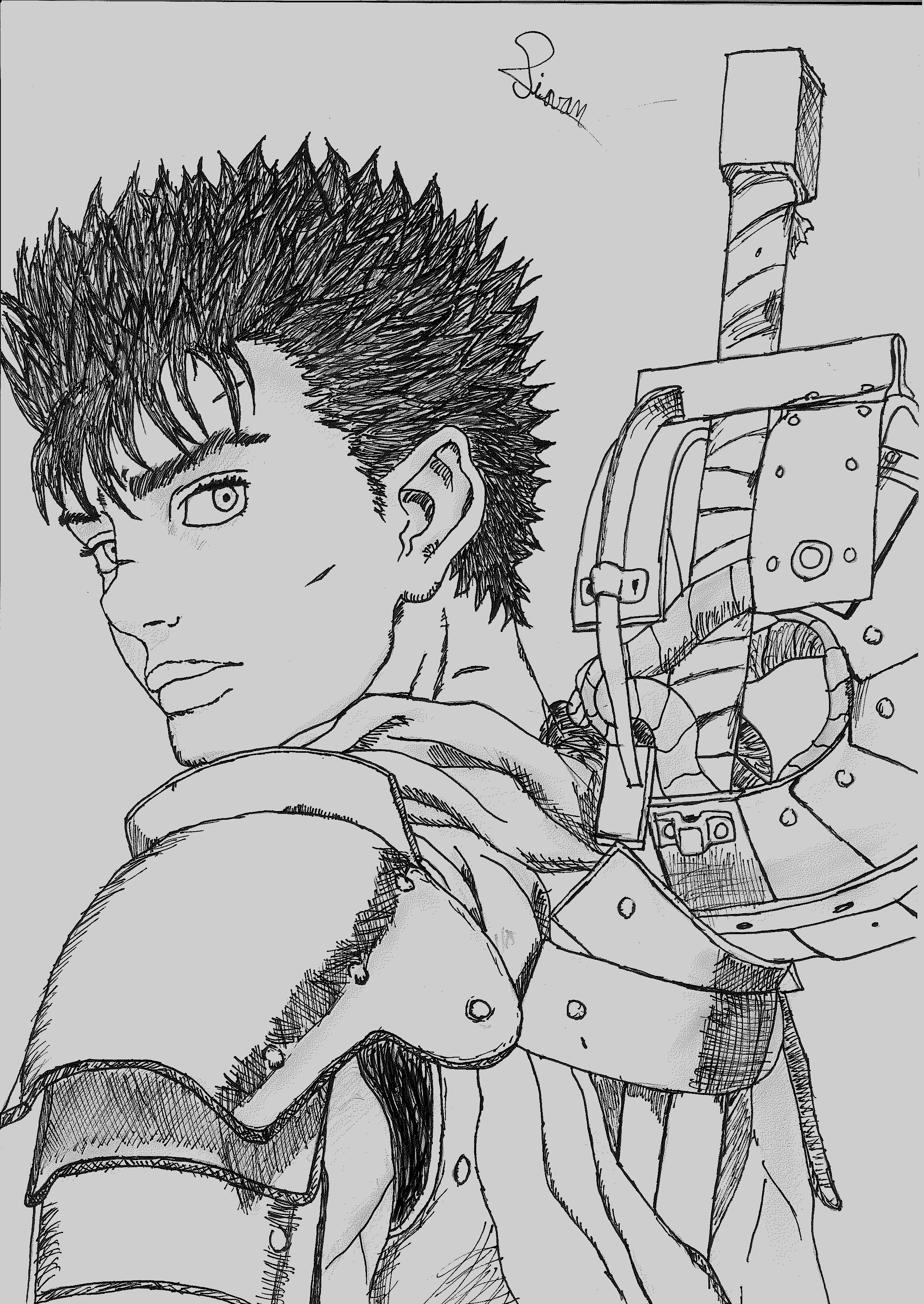 drawing, Guts, Berserk, Manga Wallpapers HD / Desktop and Mobile