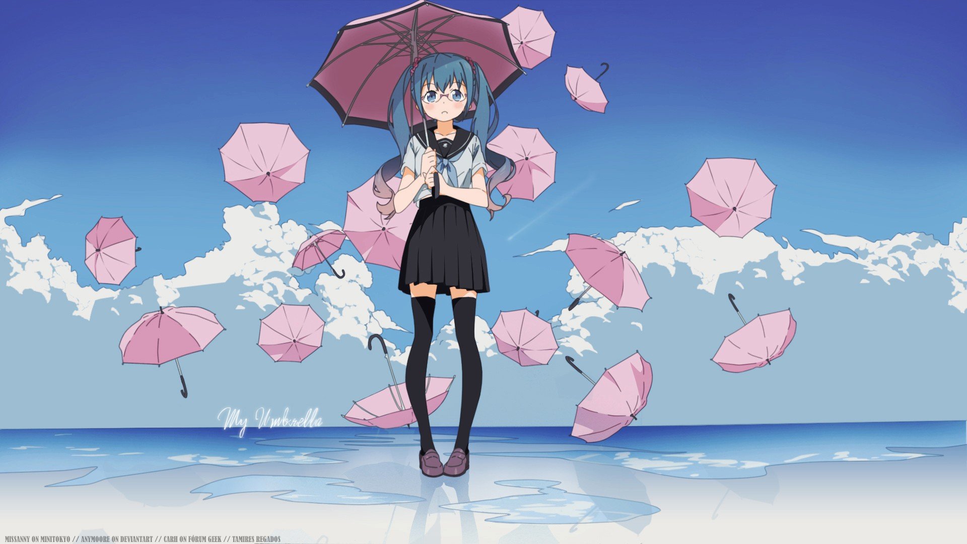 Vocaloid, Hatsune Miku, Umbrella Wallpaper