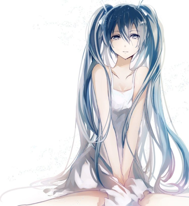 Vocaloid, Crying, Long hair, Twintails, Ribbon, Anime girls, Anime HD Wallpaper Desktop Background