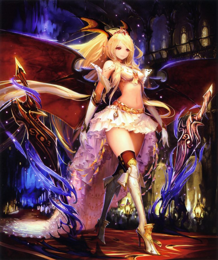 Shingeki no Bahamut, Sword, High heels, Queen Vampire (Shingeki no Bahamut), Blonde HD Wallpaper Desktop Background