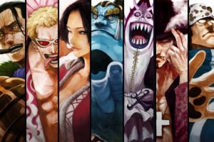 One Piece, Shichibukai, Dracule Mihawk, Bartholomew Kuma, Boa Hancock, Crocodiles, Donquixote Doflamingo, Jinbei, Gekko Moriah, Panels
