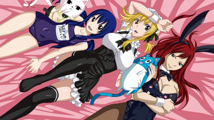 Fairy Tail, Scarlet Erza, Heartfilia Lucy, Marvell Wendy HD Wallpaper Desktop Background