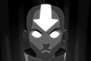 Aang, Avatar: The Last Airbender, Angry, Monochrome