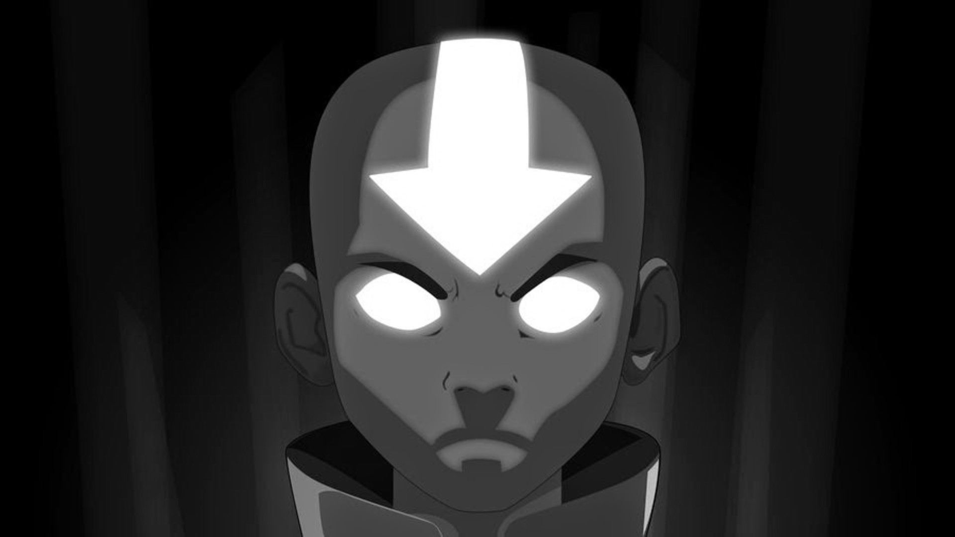 Aang, Avatar: The Last Airbender, Angry, Monochrome Wallpaper
