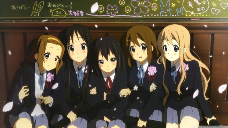 K ON!, Anime girls, Tainaka Ritsu, Akiyama Mio, Nakano Azusa, Hirasawa Yui, Kotobuki Tsumugi HD Wallpaper Desktop Background