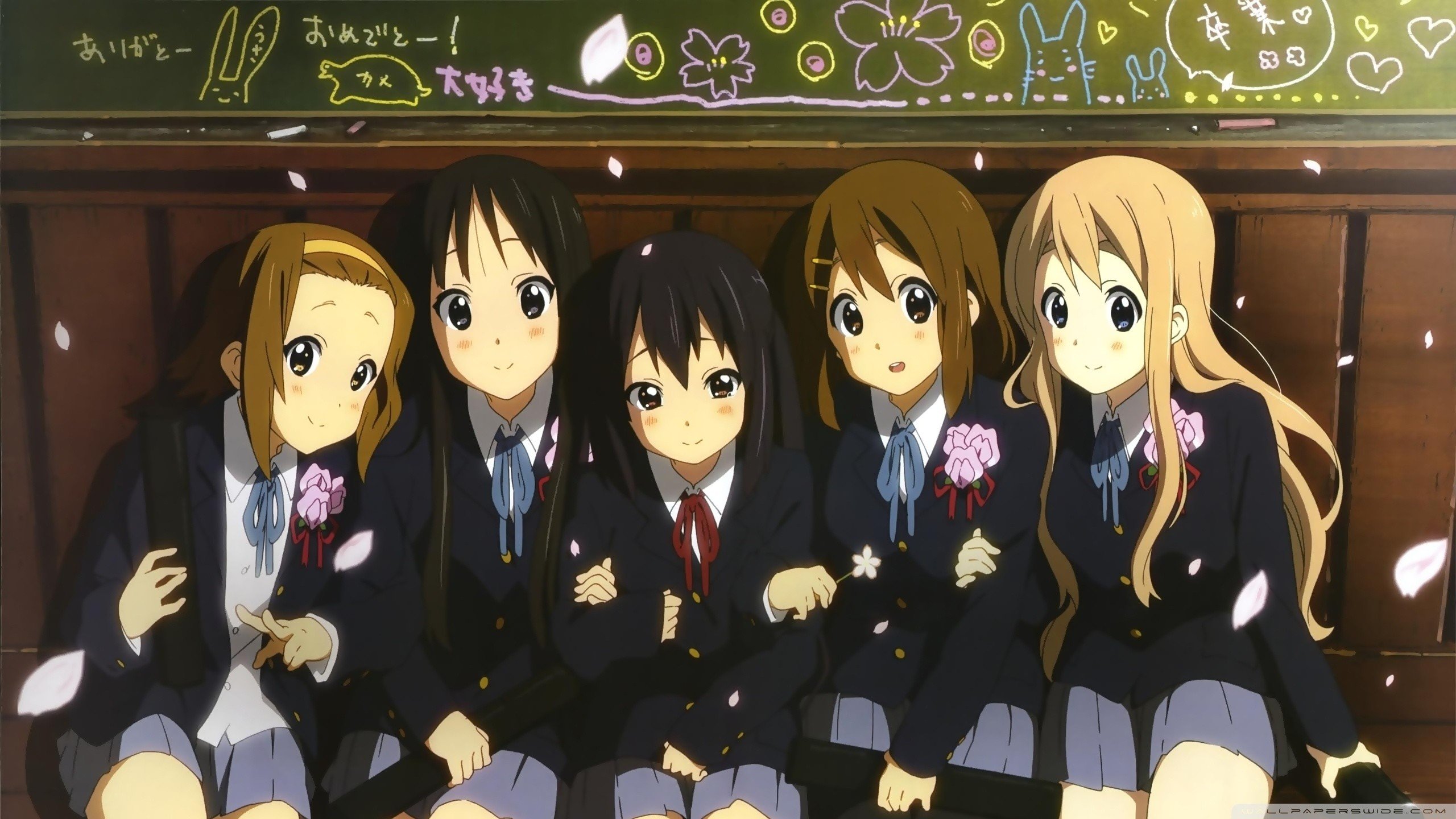 K ON!, Anime girls, Tainaka Ritsu, Akiyama Mio, Nakano Azusa, Hirasawa Yui, Kotobuki Tsumugi Wallpaper