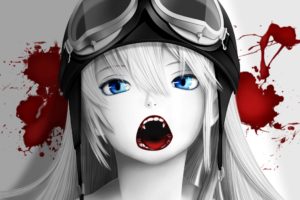 vampires, Anime girls, Blood, Oshino Shinobu, Monogatari Series