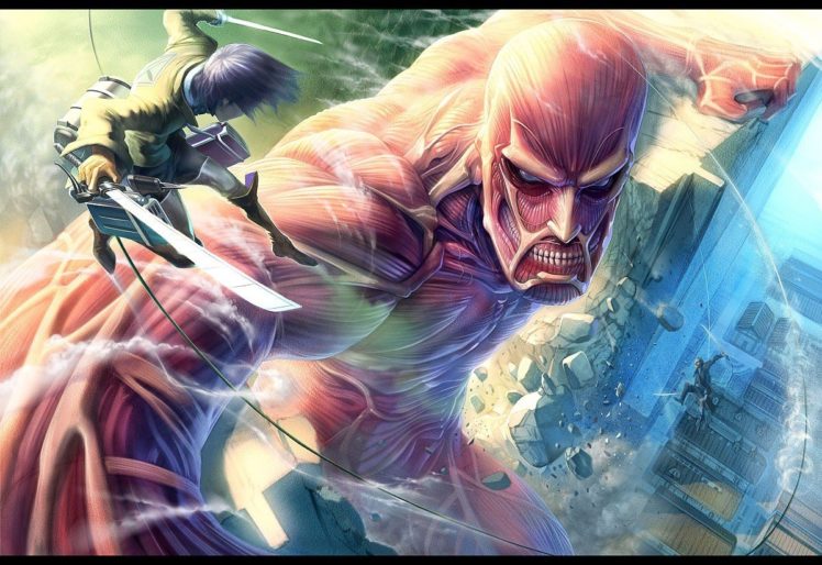 Shingeki no Kyojin, Eren Jeager, Colossal Titan HD Wallpaper Desktop Background