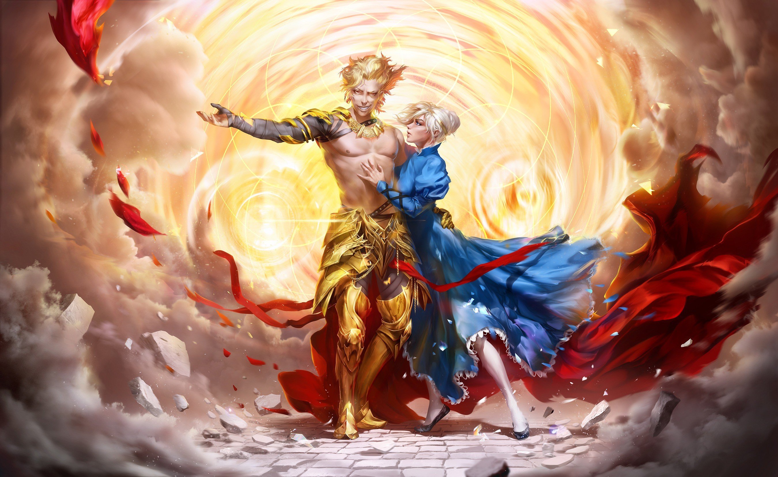 Fate Stay Night, Gilgamesh, Saber Wallpaper