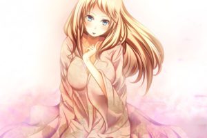 anime girls, Blonde, Blue eyes, Original characters