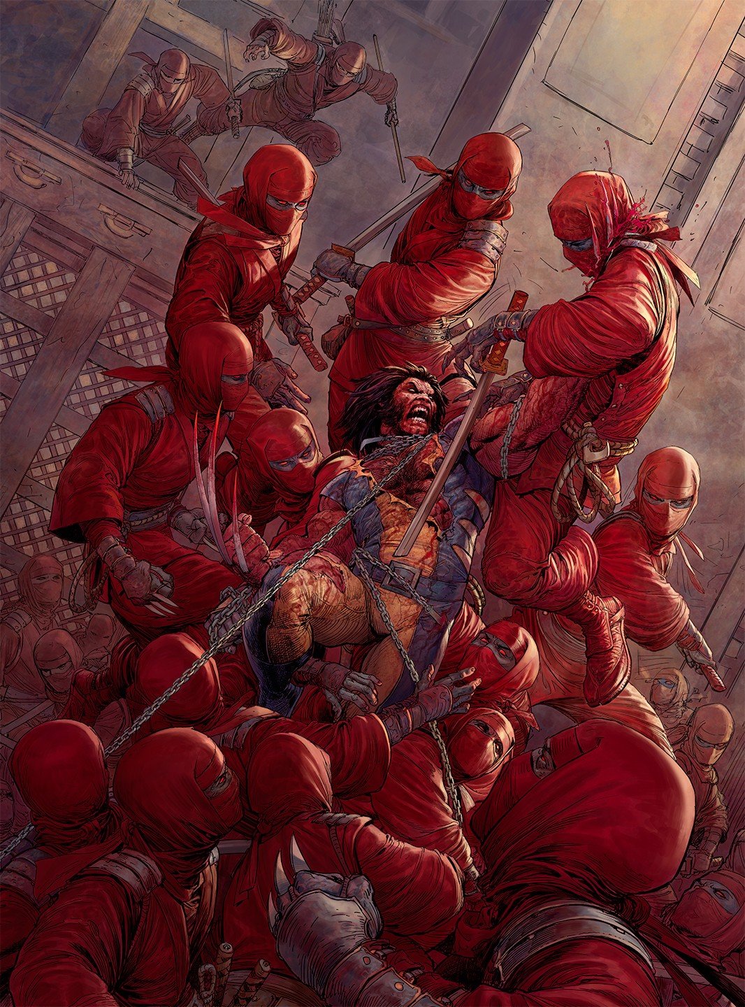 Wolverine, Ninjas, Sword Wallpaper