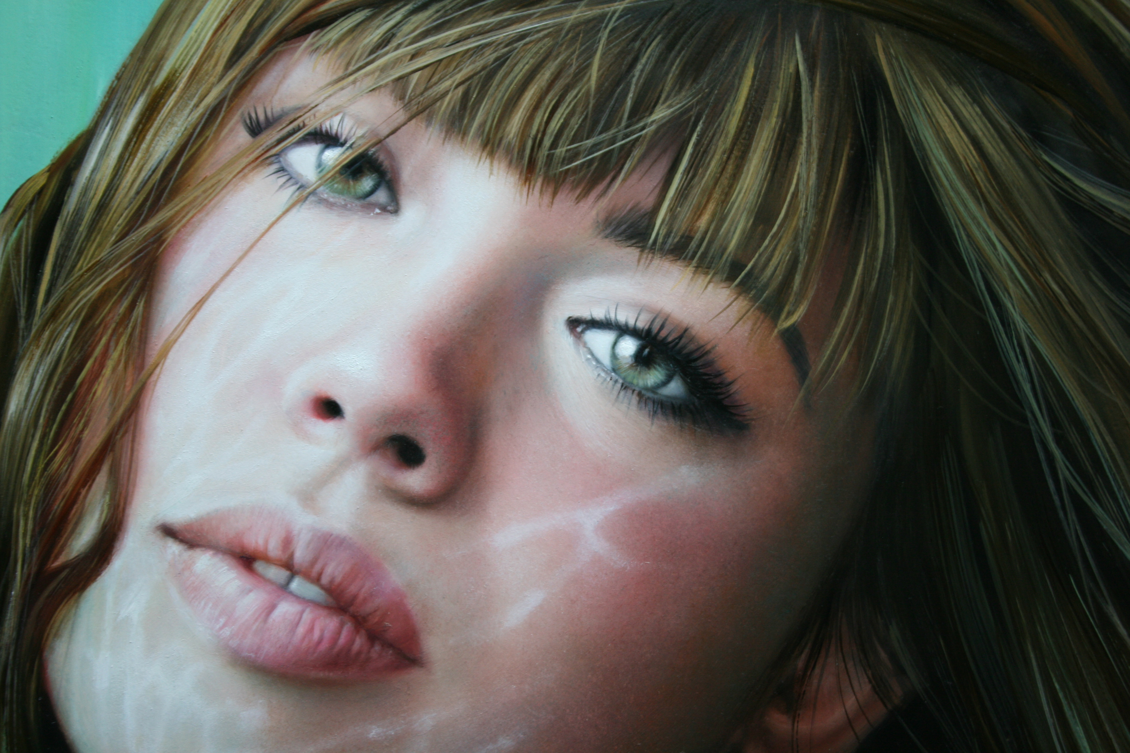 painting, Art, Christiane, Vleugels, Eyes, Lips, Face, Glance, Girls Wallpaper