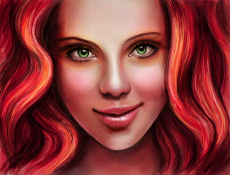 painting, Art, Face, Redhead, Girl, Glance, Hair, Girls HD Wallpaper Desktop Background