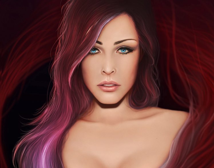 painting, Art, Glance, Redhead, Girl, Hair, Girls HD Wallpaper Desktop Background