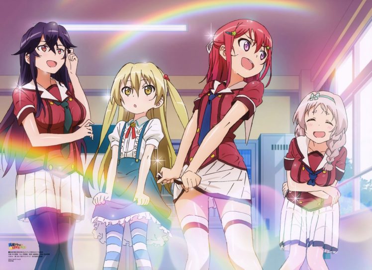 anime girls, Anime, Inou Battle wa Nichijou kei no Naka de, Tomoyo Kanzaki, Chifuyu Himeki, Hatoko Kushikawa, Sayumi Takanashi HD Wallpaper Desktop Background