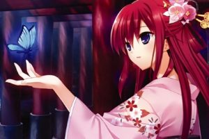 Suou Amane, Grisaia no Kajitsu, Kimono, Visual novel, Redhead