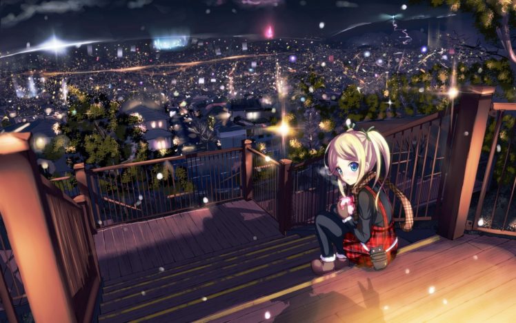 anime girls, Anime, Original characters, City HD Wallpaper Desktop Background
