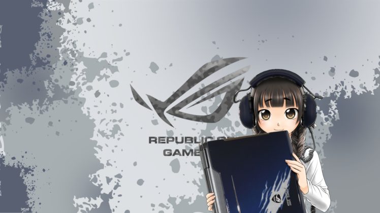 anime girls, Republic of Gamers, ASUS ROG HD Wallpaper Desktop Background