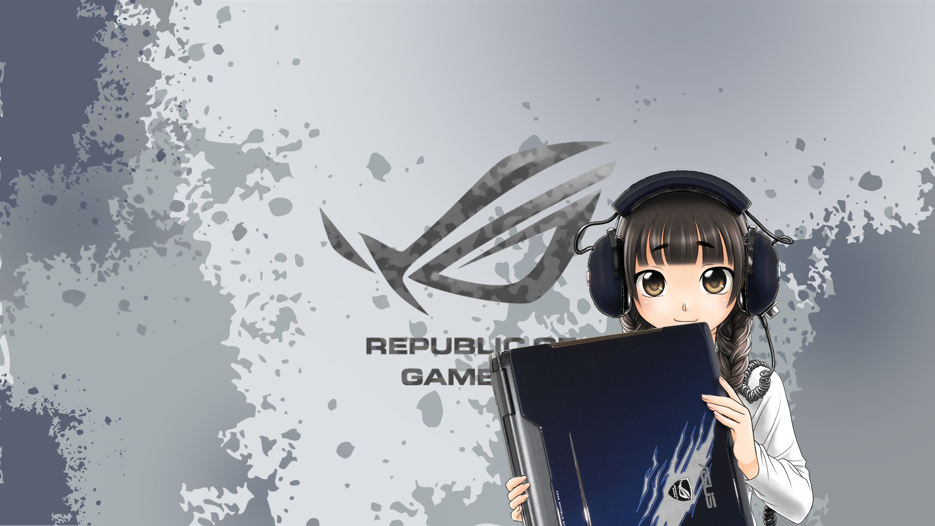 anime girls, Republic of Gamers, ASUS ROG Wallpaper