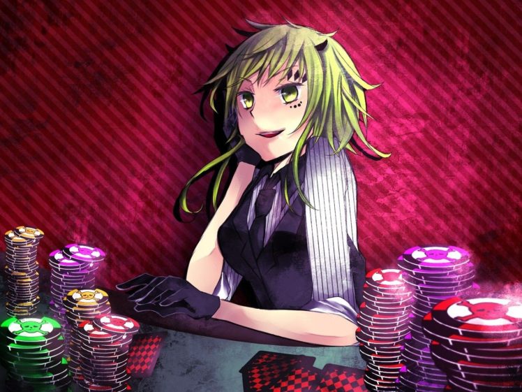 Vocaloid, Megpoid Gumi, Poker HD Wallpaper Desktop Background
