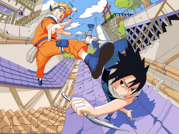 Uchiha Sasuke, Uzumaki Naruto HD Wallpaper Desktop Background